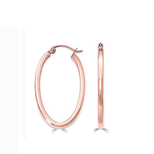 Gold Oval Hoop Earrings