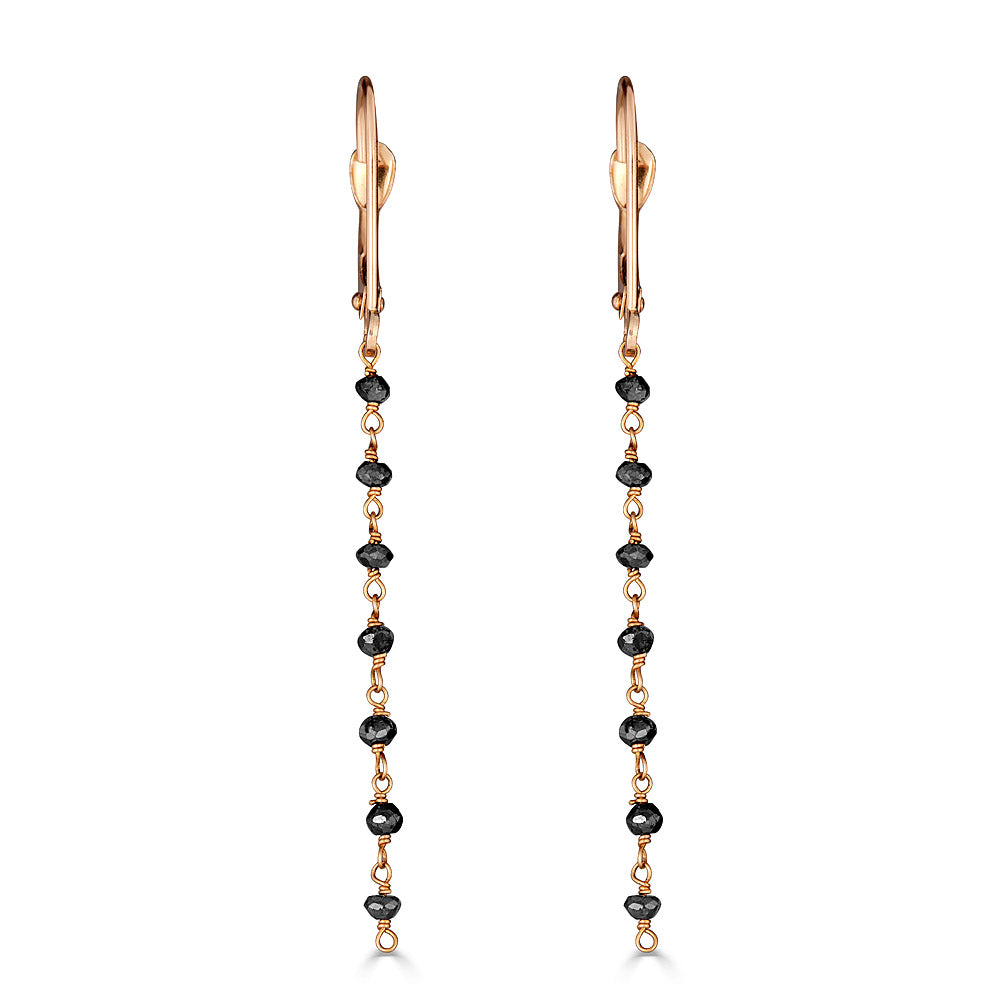 Black Diamond Chain Earrings