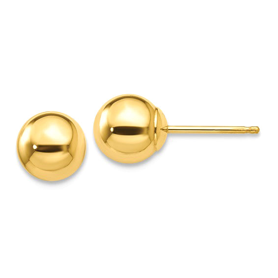 Gold Large Ball Stud Earrings