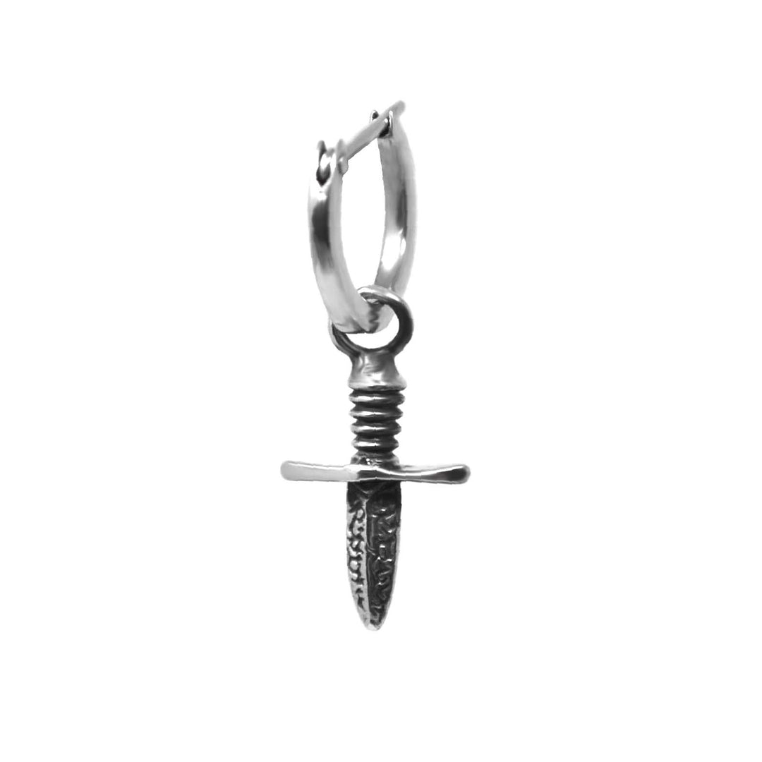 Single Dagger Drop Huggie Earring