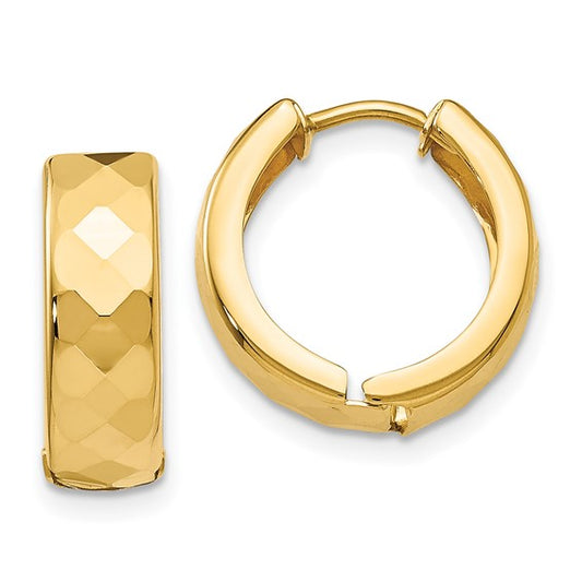 Gold Hammered Huggie Hoop Earrings