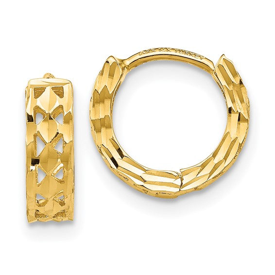 Gold Cutout Huggie Hoop Earrings