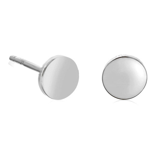 Round Flat Stud Earrings