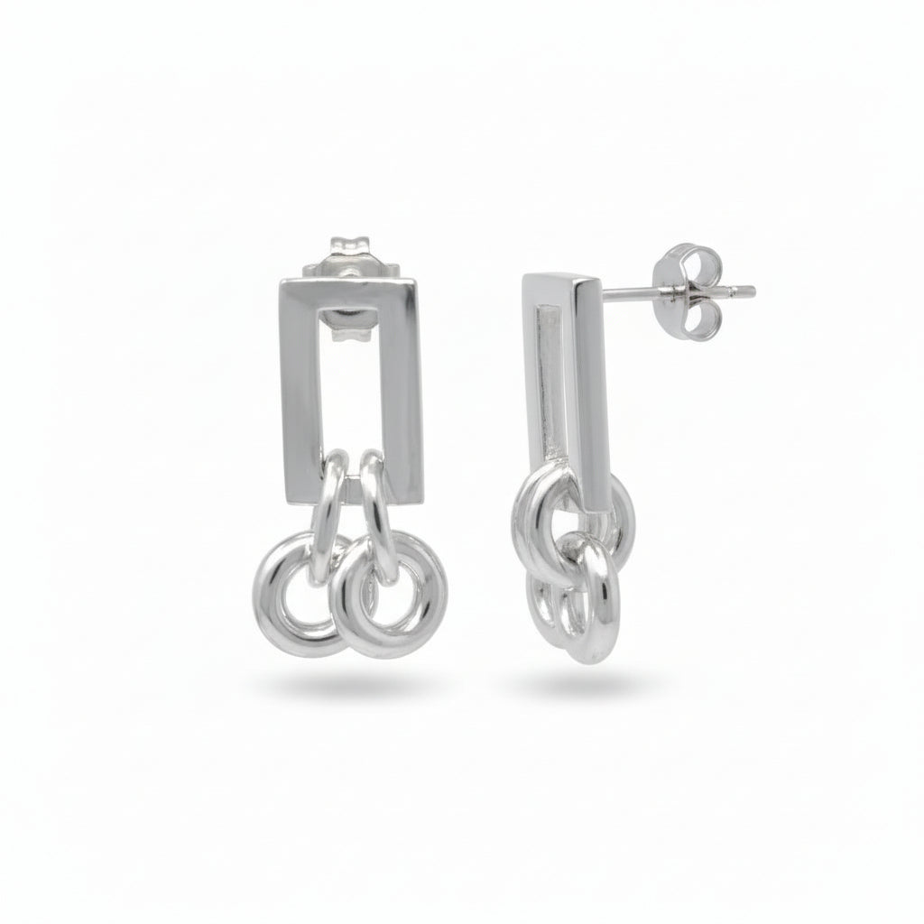 Geometric Link Drop Earrings