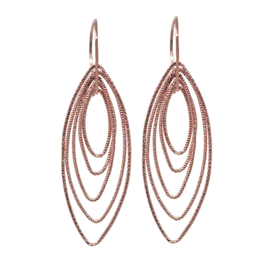 Diamond Shape Chandelier Earrings In Rose Gold