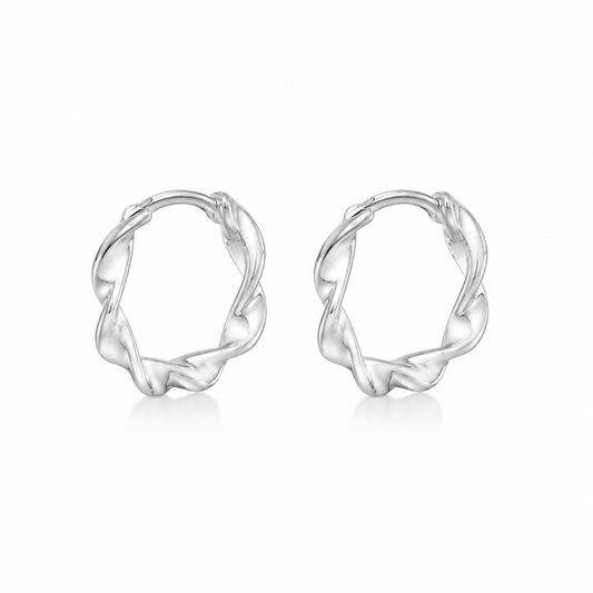 Twisted Huggie Hoop Earrings