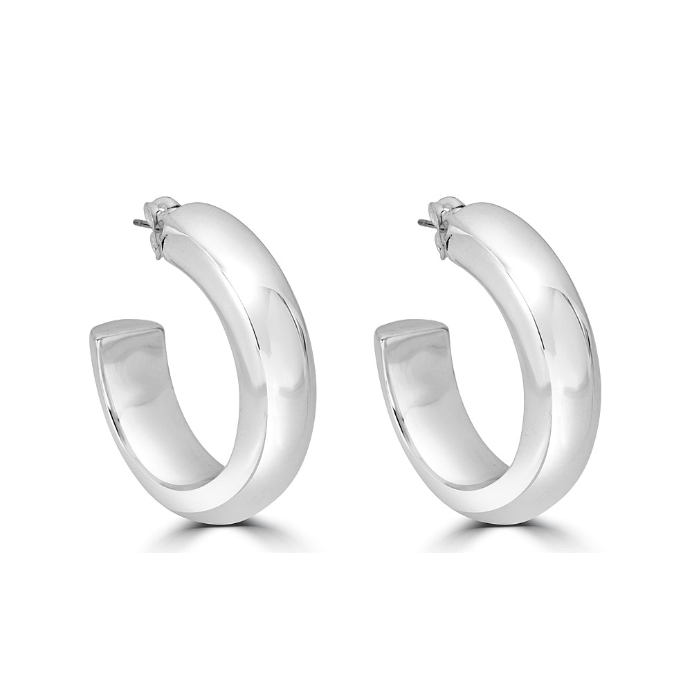 Thick Hollow Hoop Earrings
