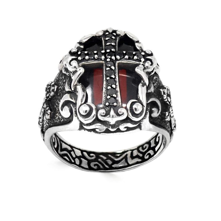 Black Diamond KeyDesign Cross Ring With Garnet