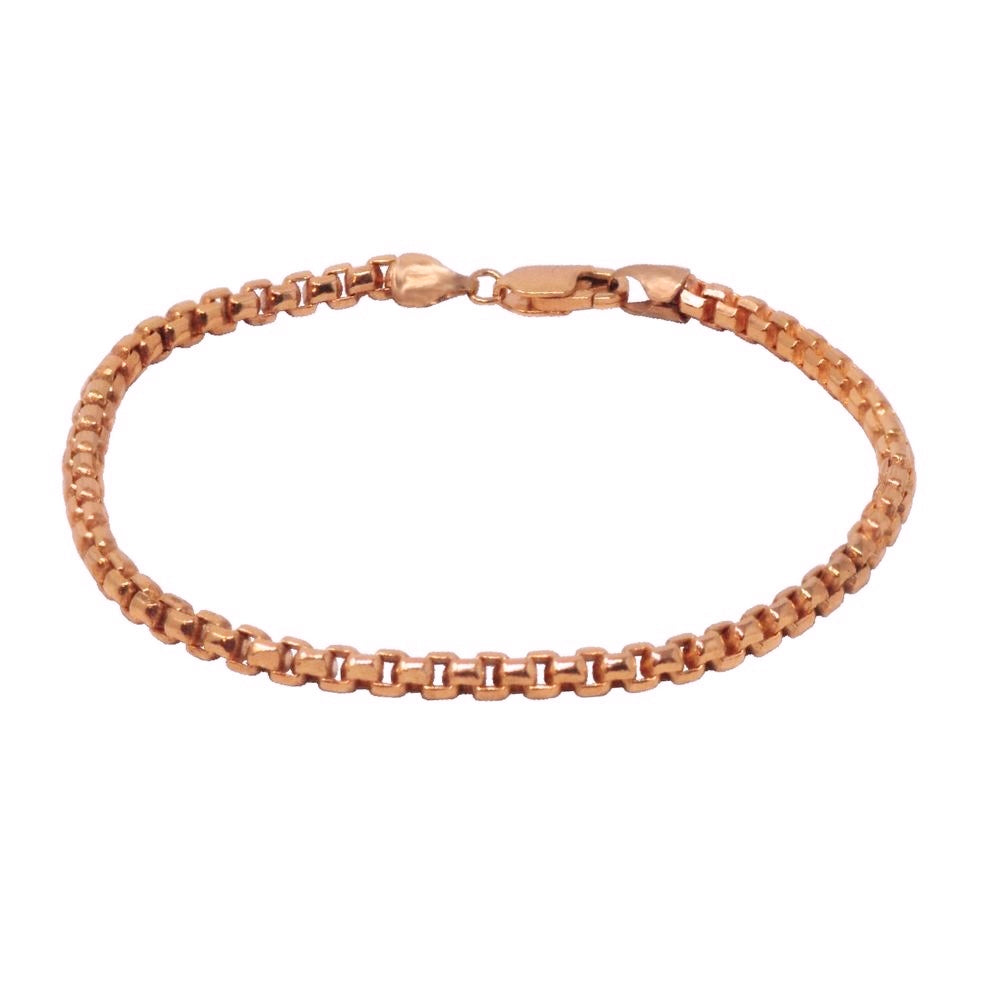 Large Round Box Chain Bracelet In Gold