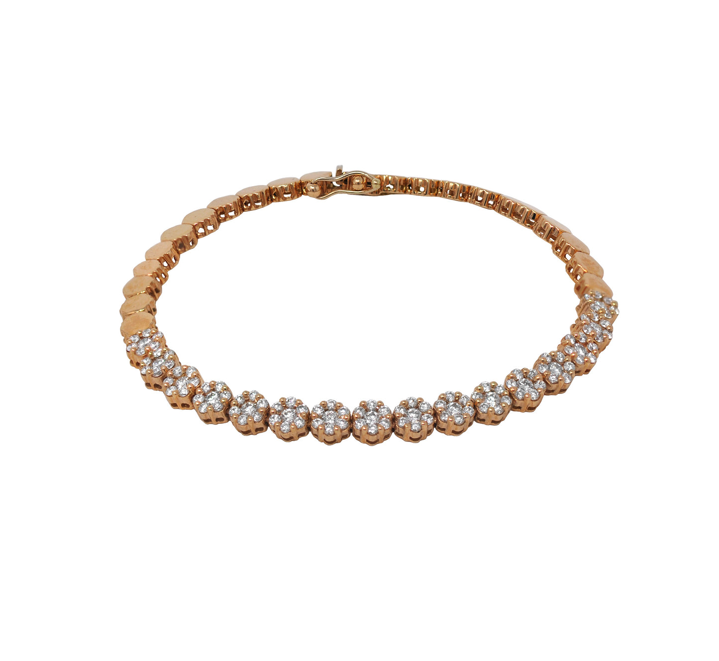 White Diamond Flower Cluster Bracelet