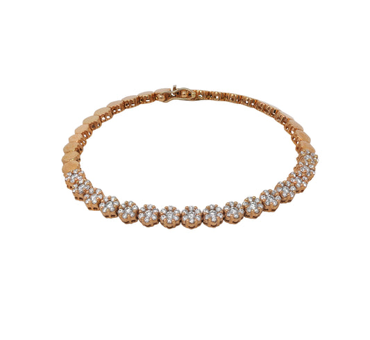 White Diamond Flower Cluster Bracelet