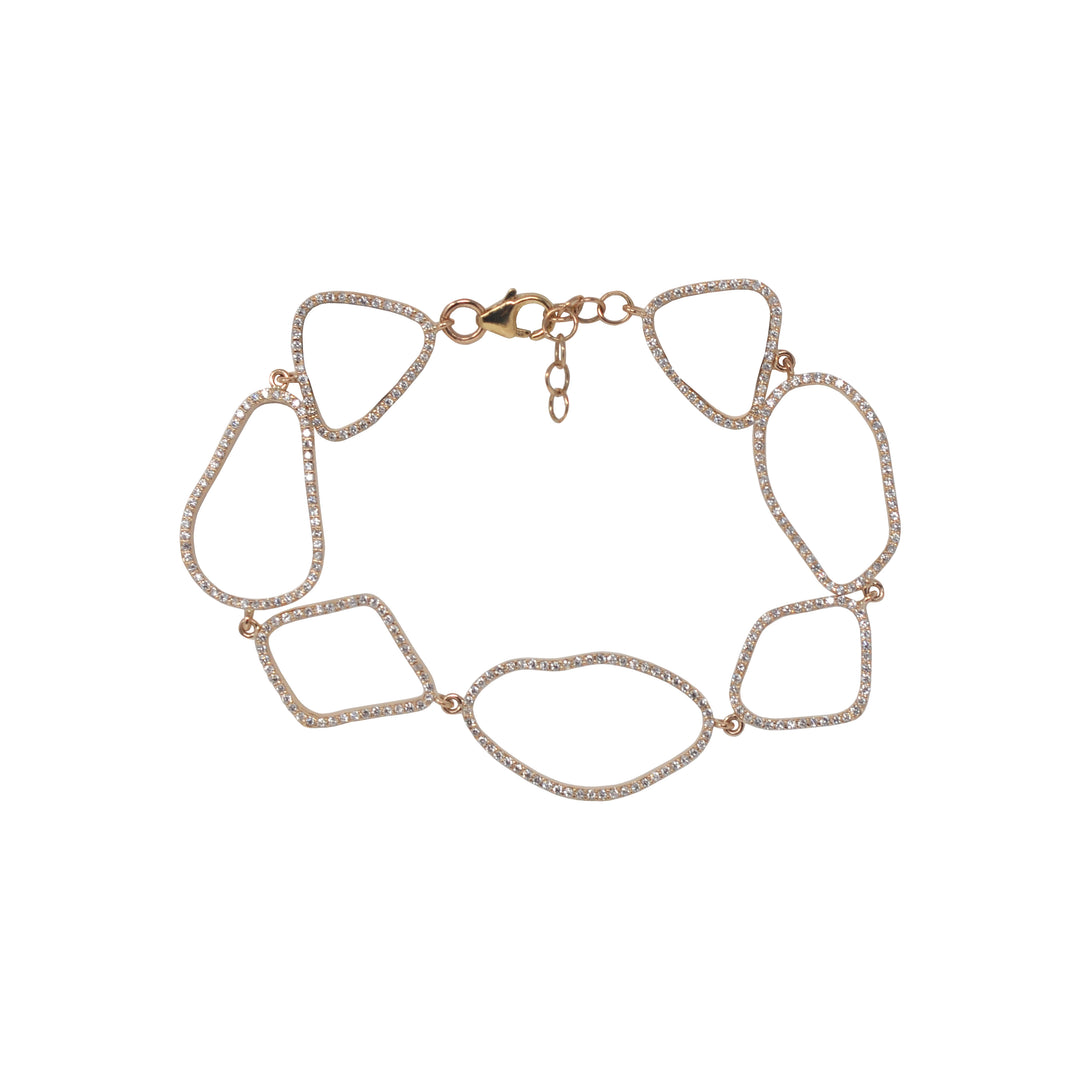 White Diamond Assorted Organic Shapes Bracelet