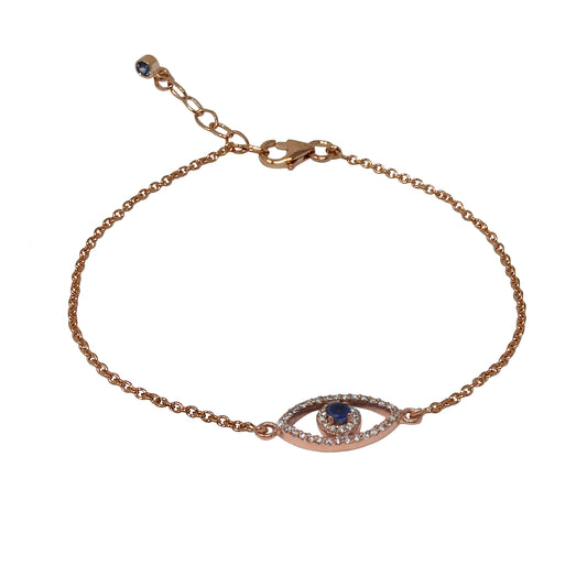 Diamond Evil Eye Chain Bracelet