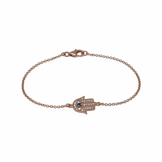 Diamond Hamsa Chain Bracelet