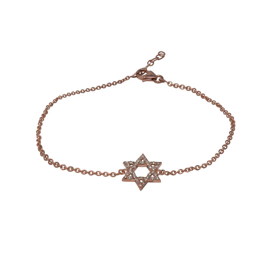 Star of David Diamond Chain Bracelet