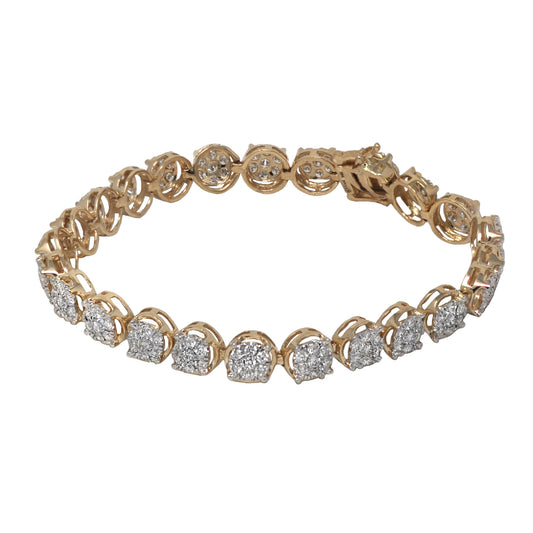 Round Pave Diamond Tennis Bracelet