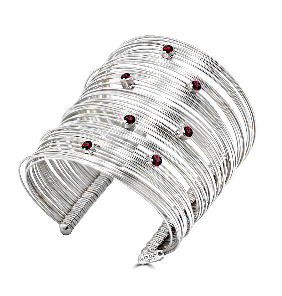 Gemstones Wire Cuff Bracelet