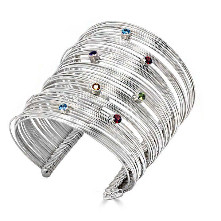 Gemstones Wire Cuff Bracelet