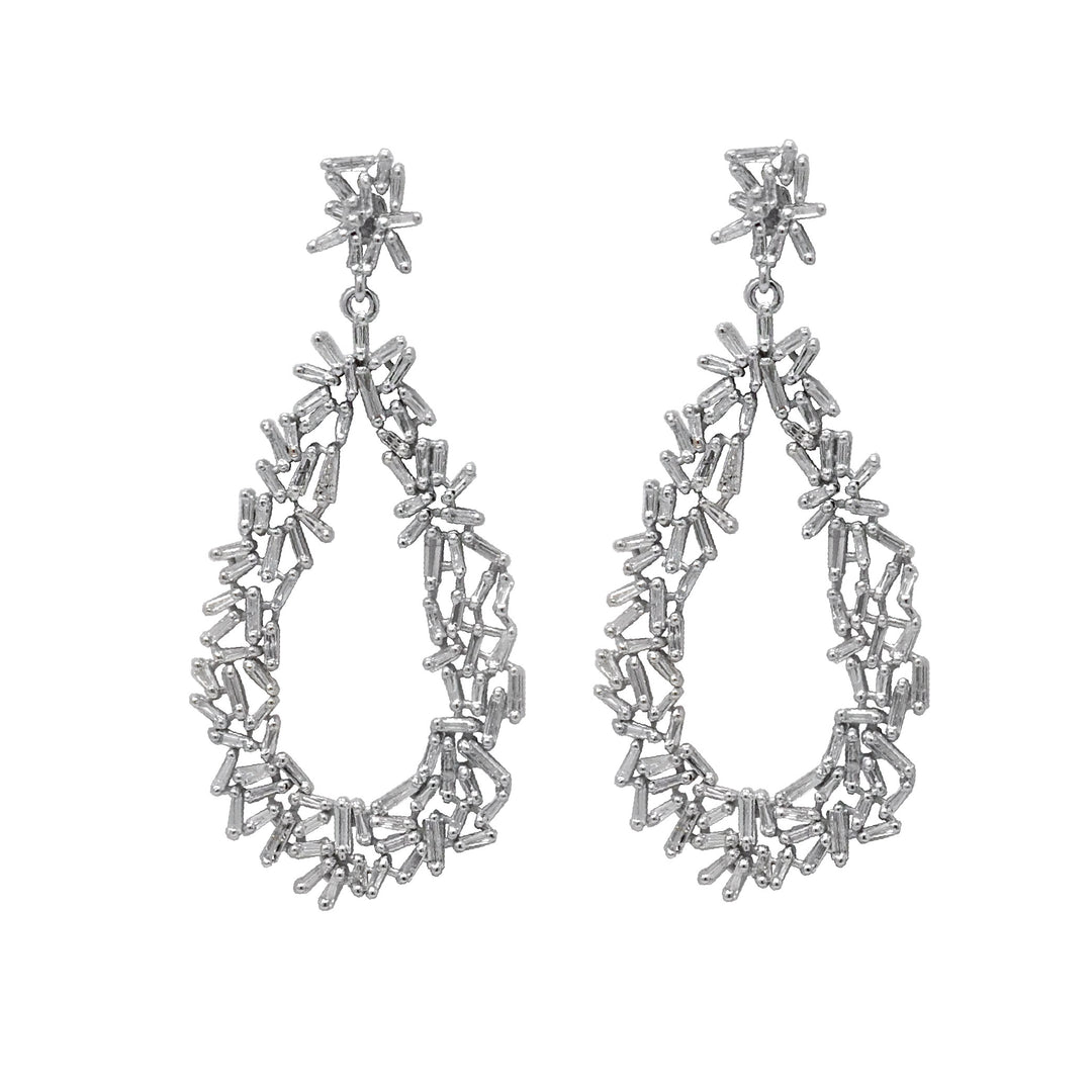 White Diamond Decorative Drop Earrings