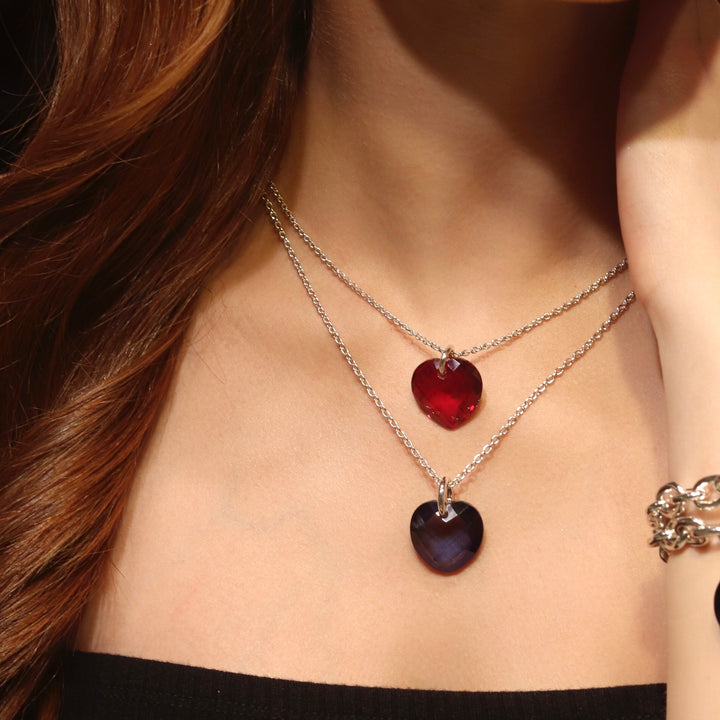 Gemstone Heart Pendant Necklace