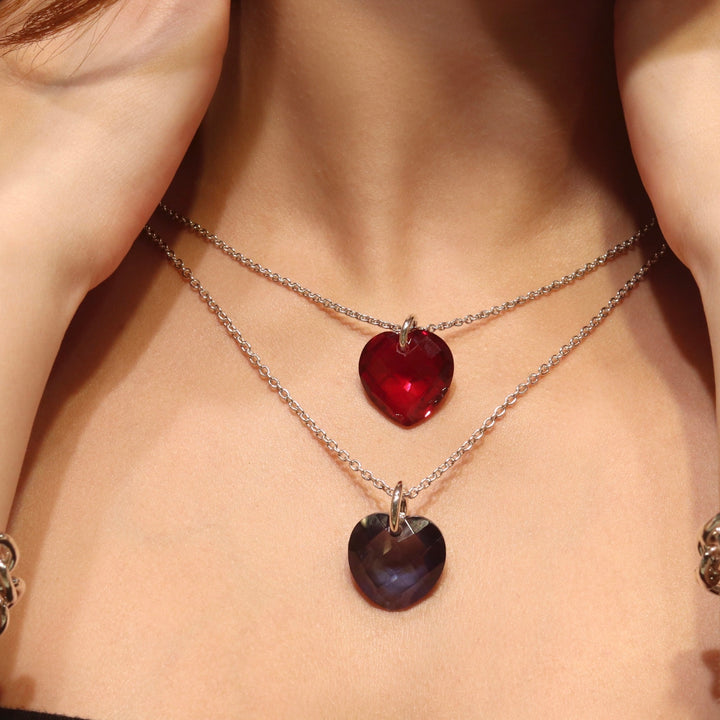 Gemstone Heart Pendant Necklace