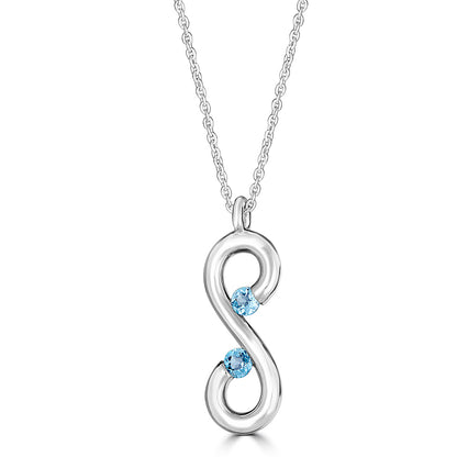 Infinity Gemstone Tension Pendant Necklace