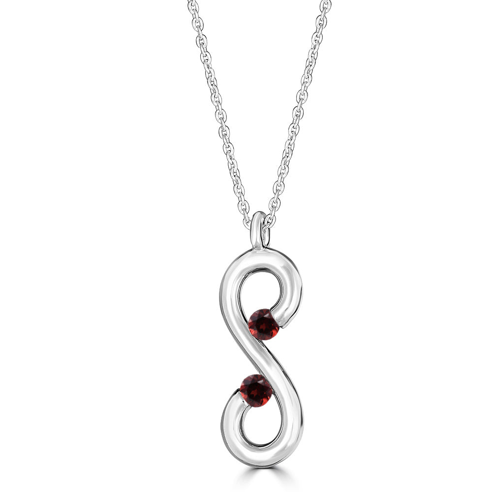 Infinity Gemstone Tension Pendant Necklace