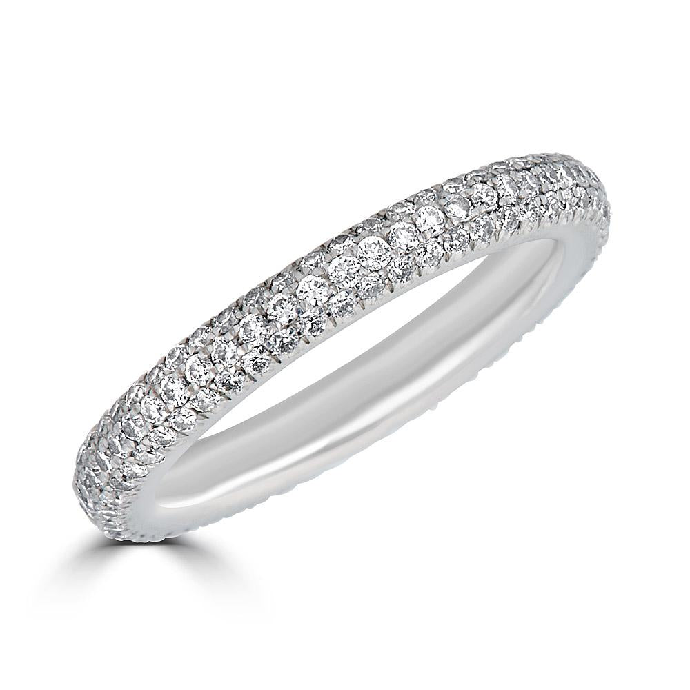 Thin White Diamond Pave Eternity Band