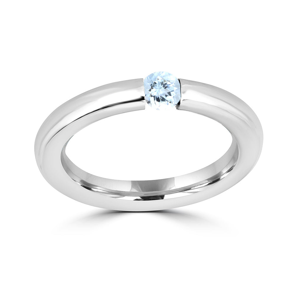 Gemstone Tension Set Ring