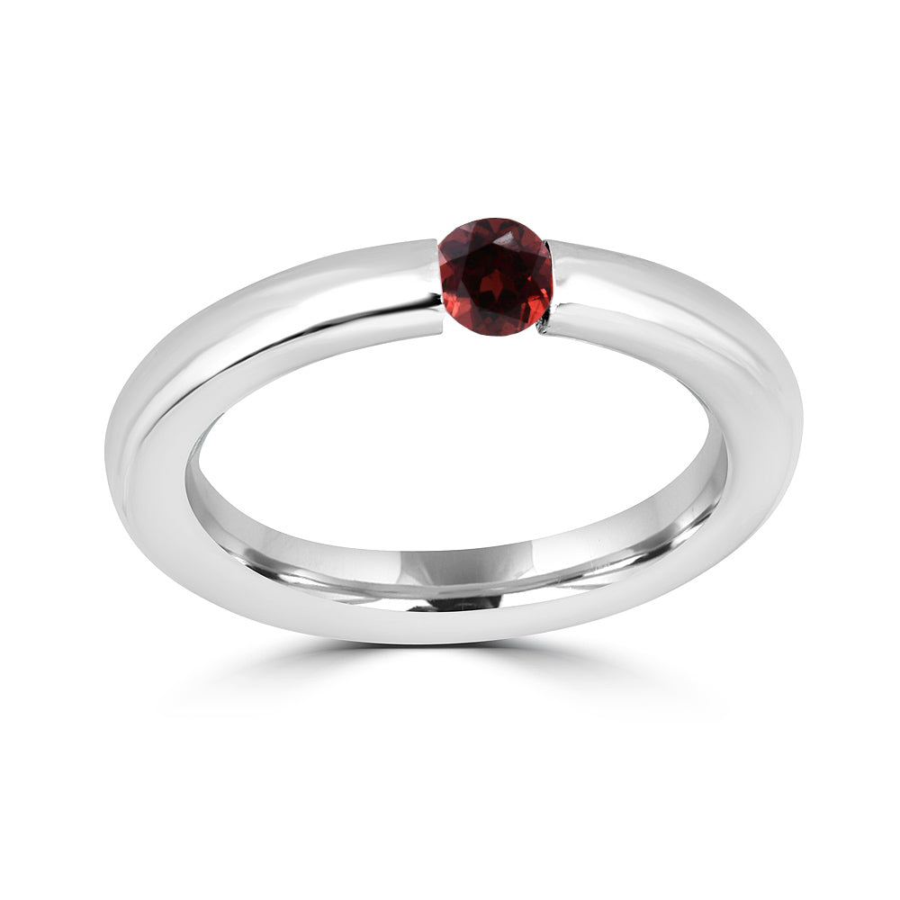 Gemstone Tension Set Ring