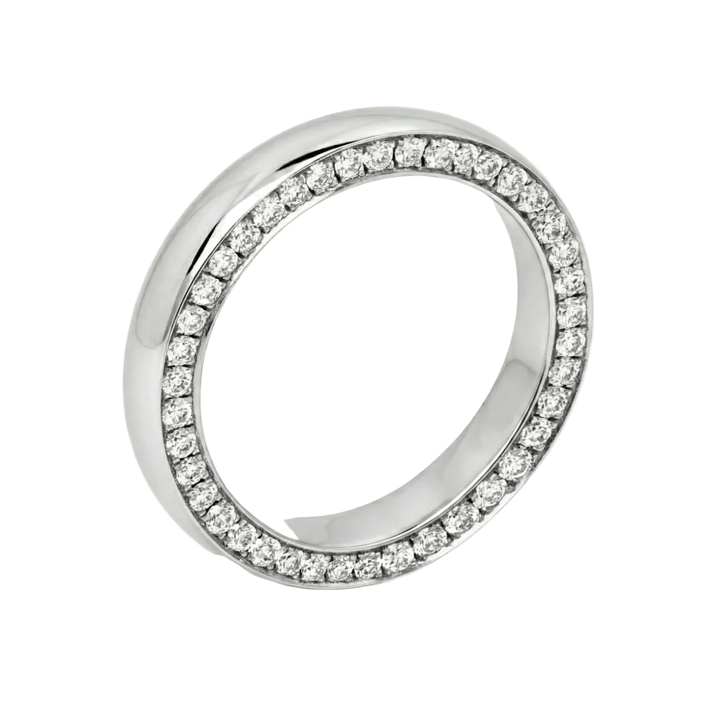 White Diamond Side Set Band Ring