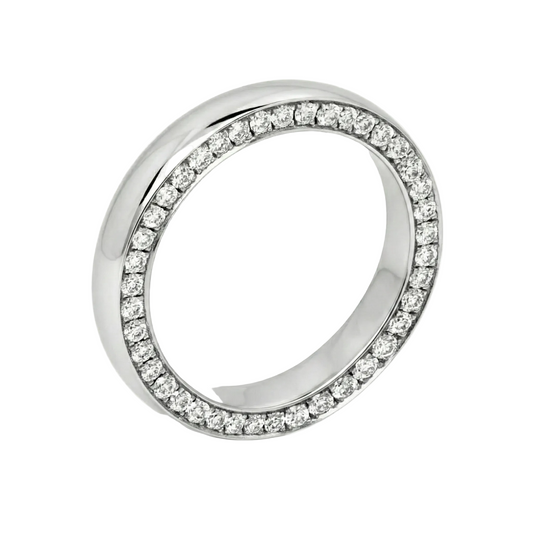 White Diamond Side Set Band Ring
