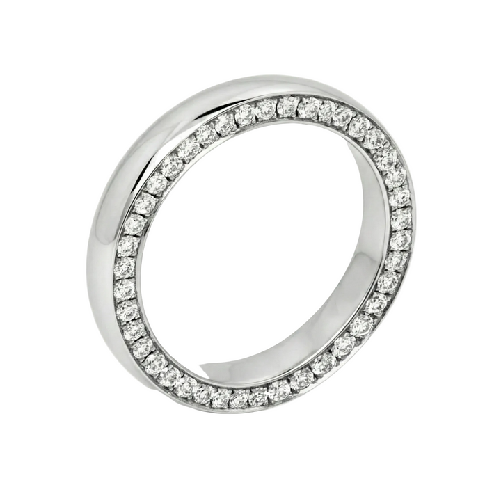 White Diamond Side Set Band Ring
