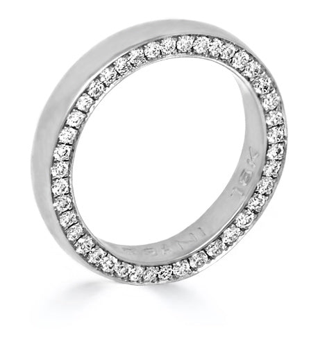 White Diamond Side Set Band Ring