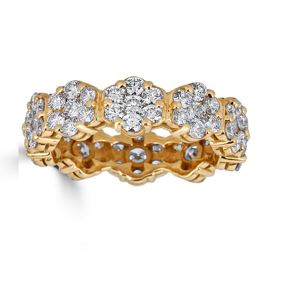 Small White Diamond Flower Eternity Band