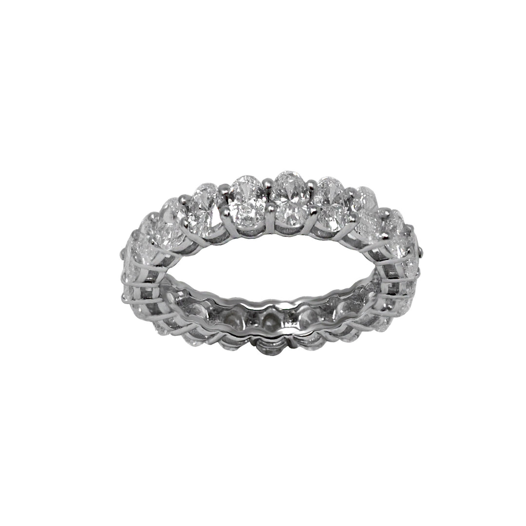 White Diamond Oval Cut Eternity Band