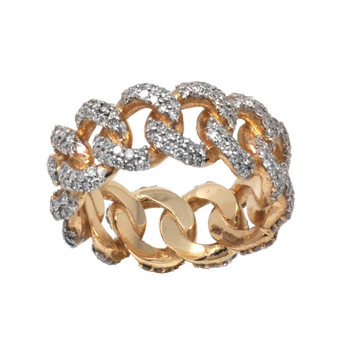 Large White Diamond Infinity Cuban Link Ring