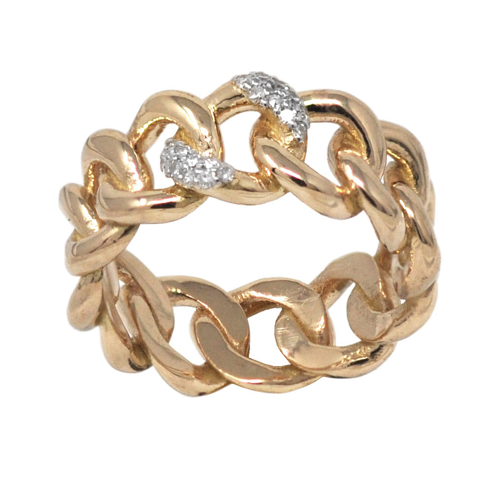 White Diamond Cuban Link Ring