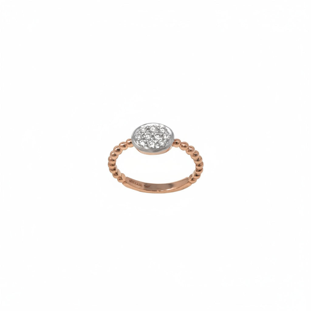 Round Pavé White Diamond Ring