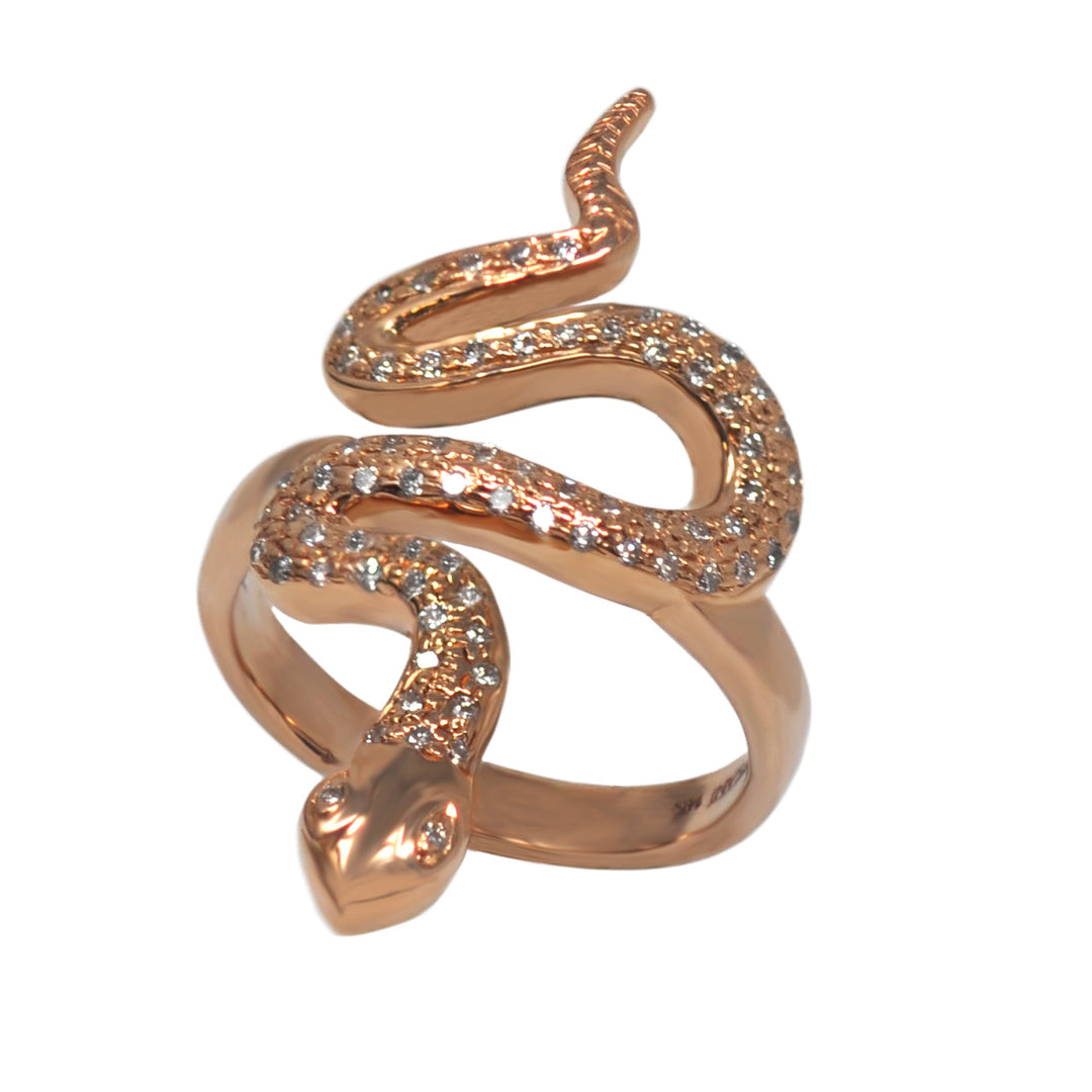 White Diamond Snake Ring