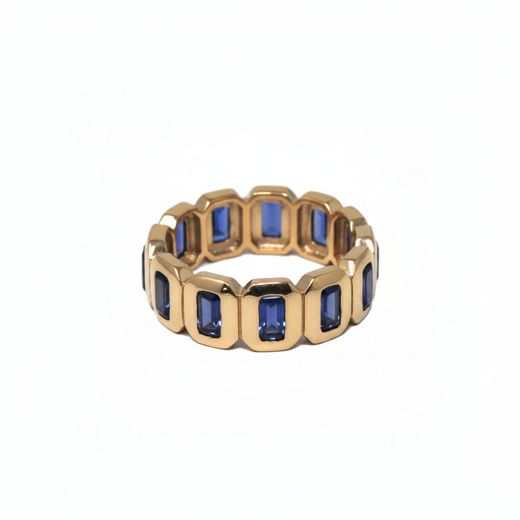 Gemstone Bezel-Set Continuous Ring In Gold
