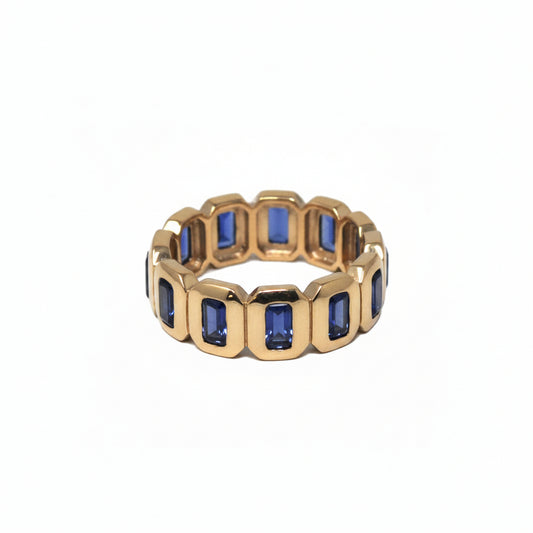 Gemstone Bezel-Set Continuous Ring In Gold