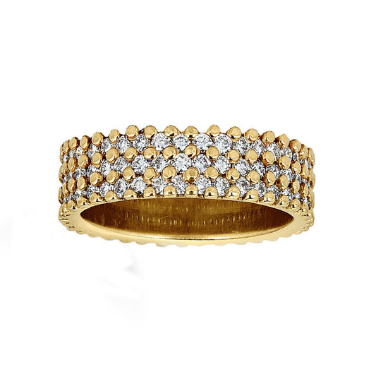 White Diamond Three Row Eternity Band