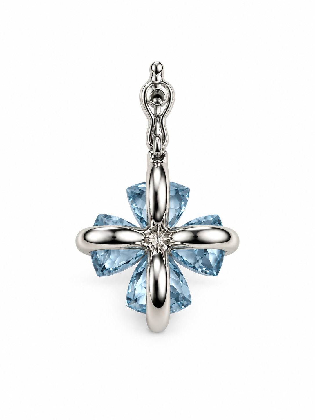 Gemstone Tension Flower Pendant Necklace