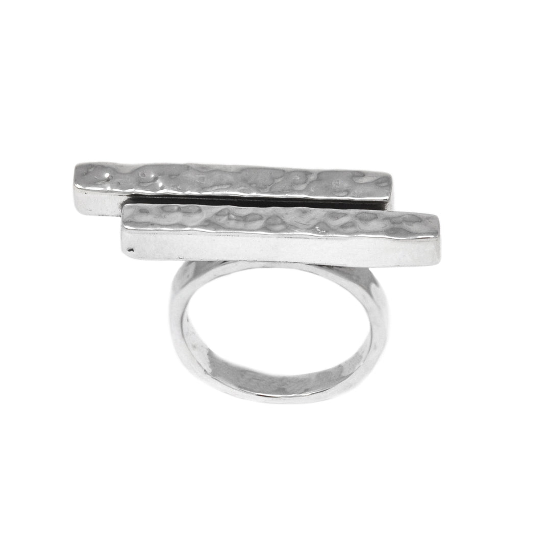 Hammered Double Bars Ring