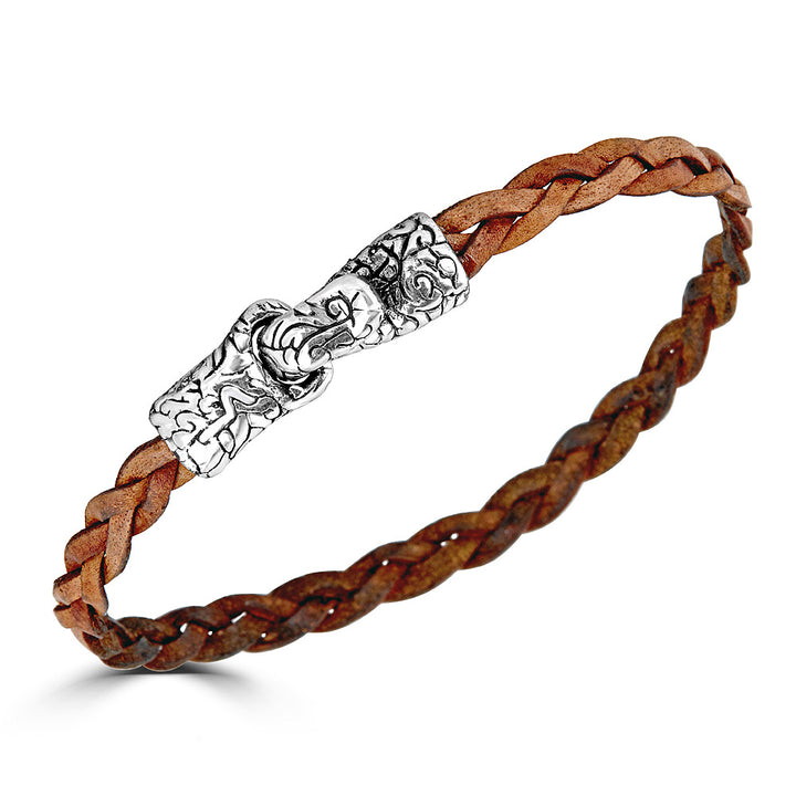 KeyDesign Braided Leather Bracelet