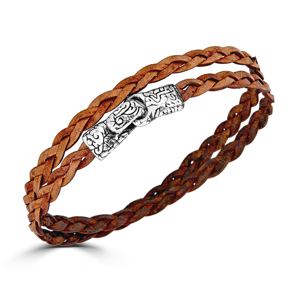 KeyDesign Braided Leather Bracelet