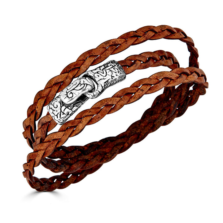 KeyDesign Braided Leather Bracelet