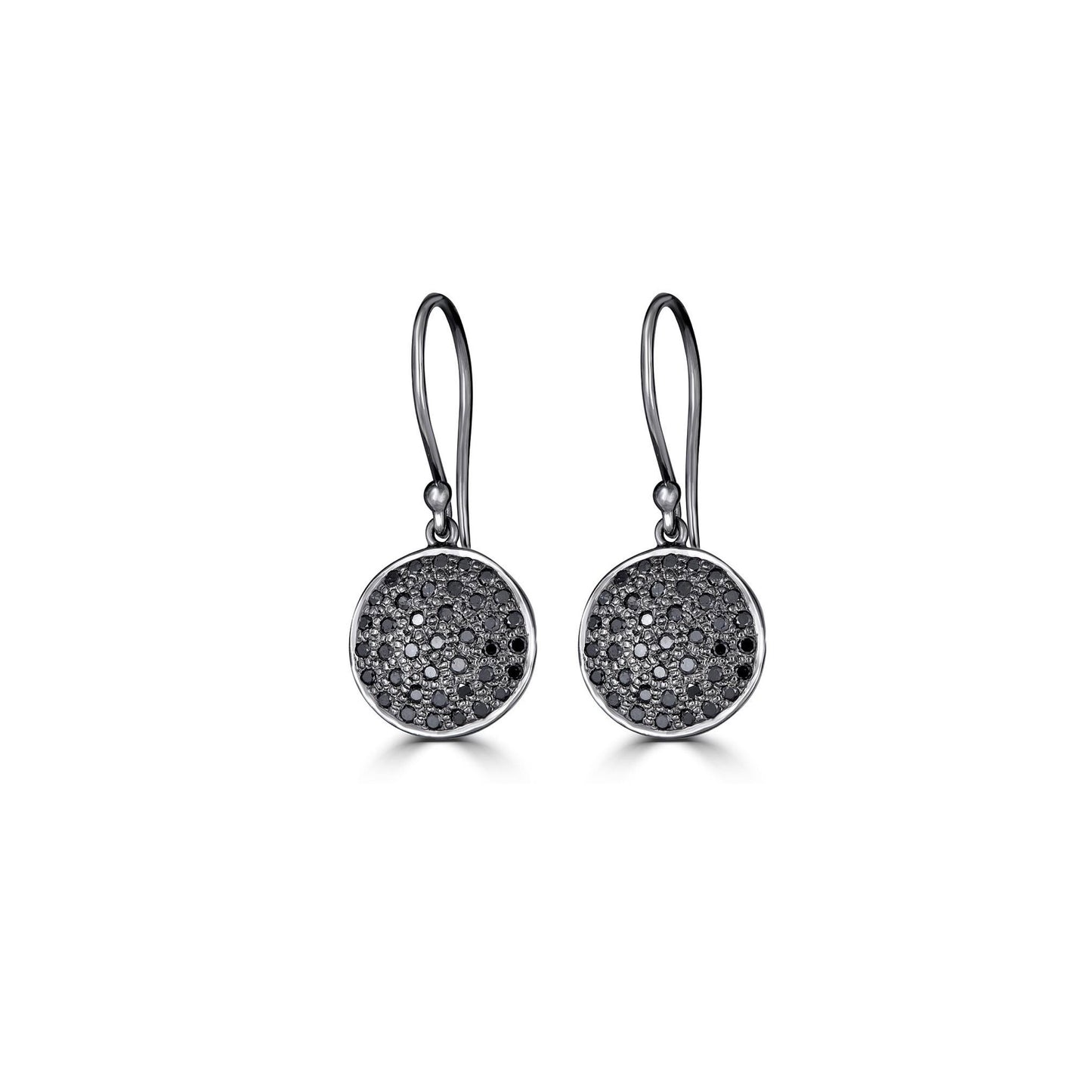Small Black Diamond Drop Earrings