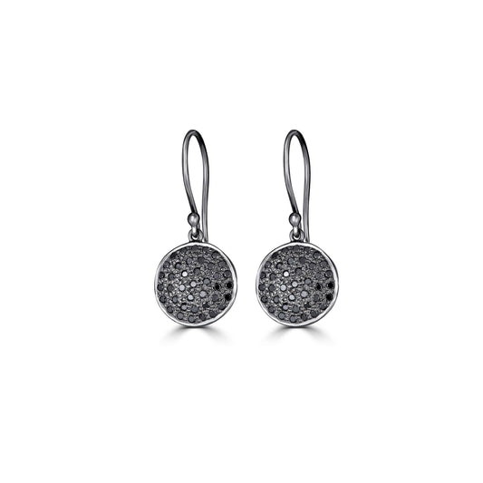 Small Black Diamond Drop Earrings